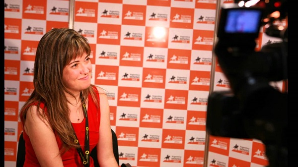Paola being interviewed Argentina Mining 2012 b